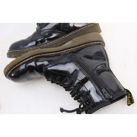 Dr. Martens 1460 Y Patent Leather Boots Black Lace Up Combat Sz EU 37 US 6 - Picture 13 of 16